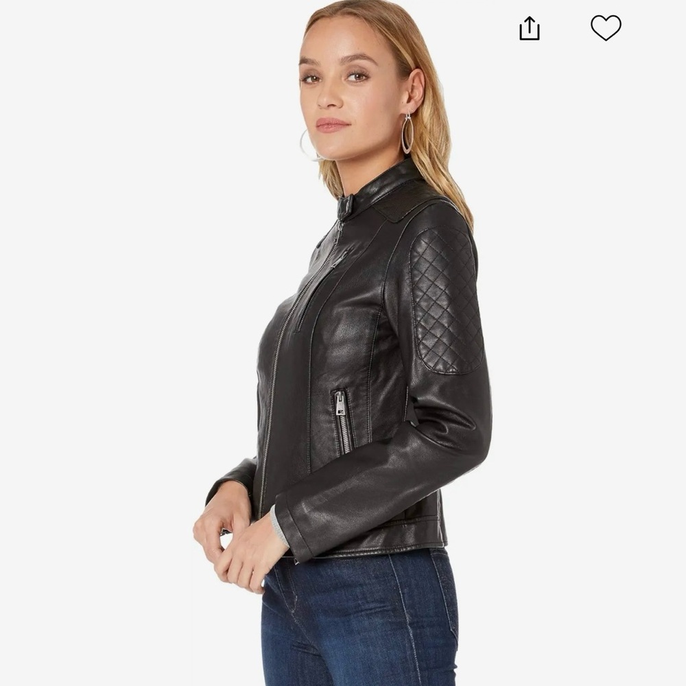 Levi’s Women's Faux Leather Moto Jacket - Black XS - Picture 3 of 9